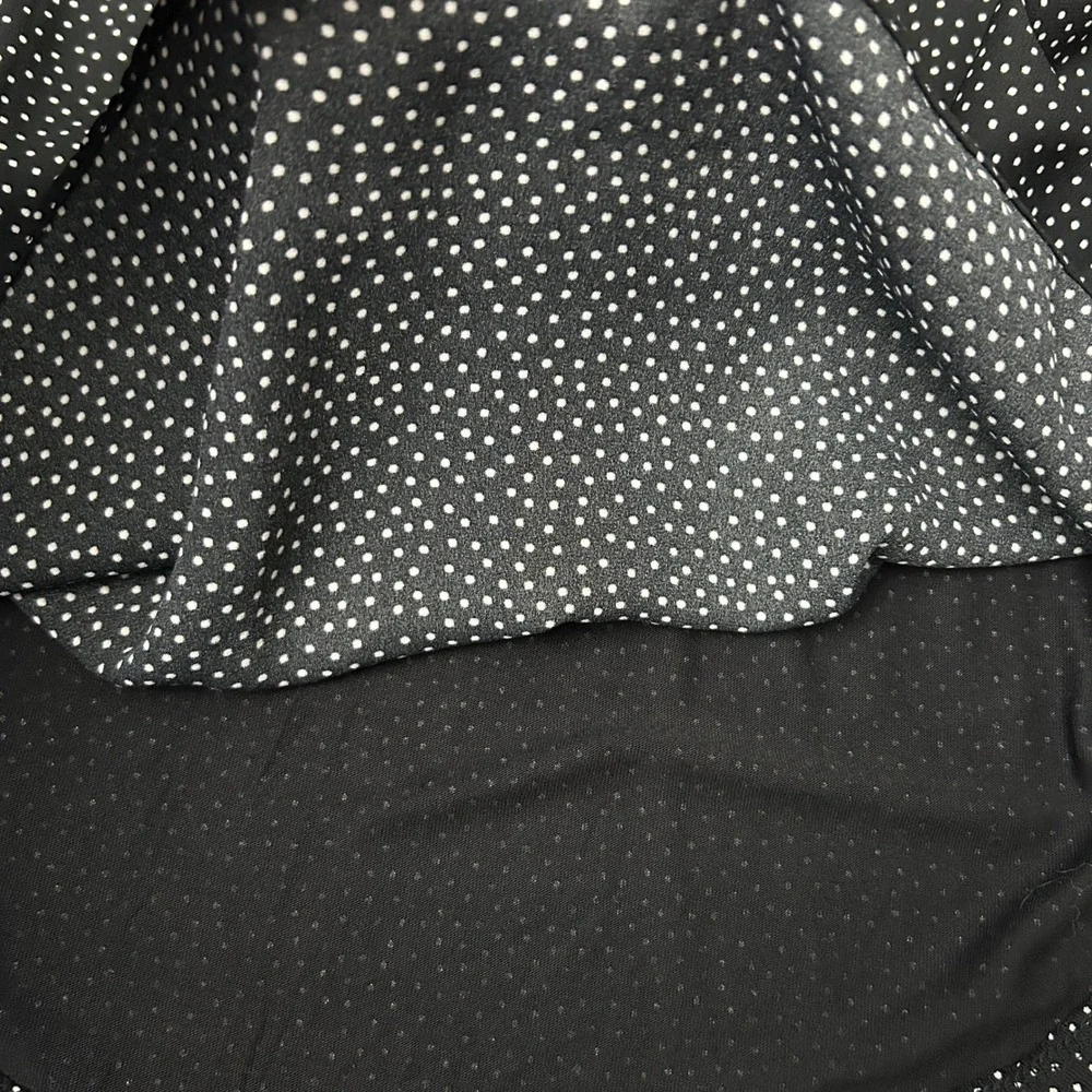 LOFT Black White Micro Polka Dot Blouse M Long Sleeve Business Casual Career - Picture 12 of 13